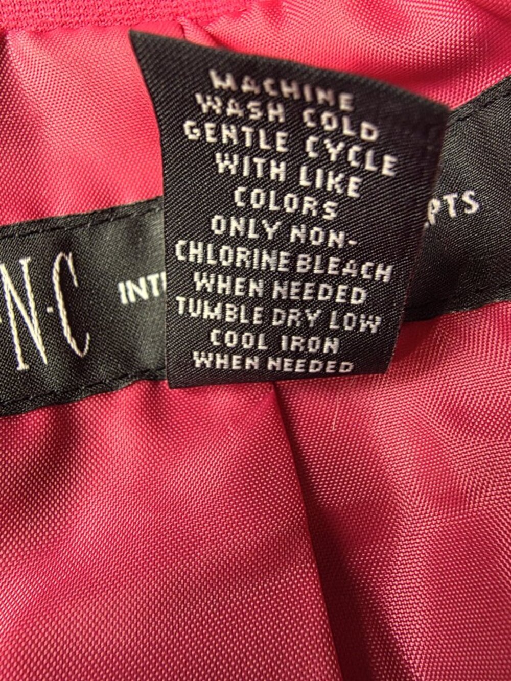 INC International Concepts Size S Red Jacket Coat Ruffled Front VG Condition - Picture 14 of 14